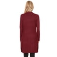 thumbnail image 3 of Women's Casual Long Sleeve Open Front Solid Cardigan with Side Pockets, 3 of 5