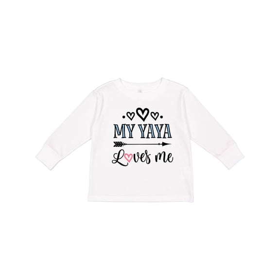 Inktastic My Yaya Loves Me Grandchild Girls Long Sleeve Toddler T-Shirt