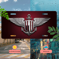 thumbnail image 5 of 1 Pcs 2D Flat License Plate Covers & Frames, Aviation Anchor For Decorative Front, Waterproof For Decoration Aluminum License Plate Covers & Frames Cover For Men Women, 12" X 6", 5 of 7