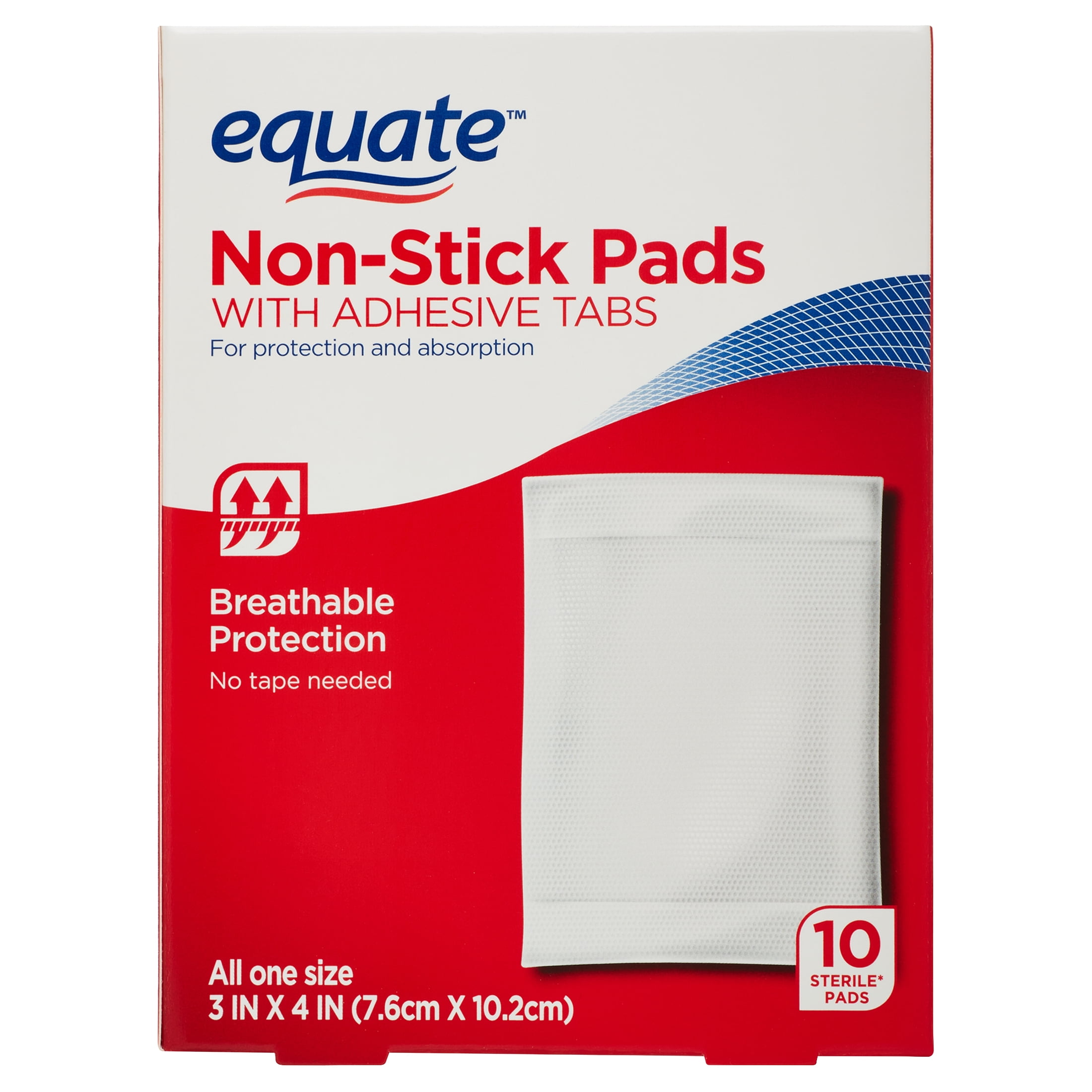 Equate Non-Stick Pads with Adhesive Tabs, 10 Count