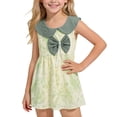 thumbnail image 5 of Vornjynx Dresses for Kids Girls Crew Neck Tie-Dye Sleeveless Cute Bowknot Summer Casual Daily Dress Army Green Size 5t, 5 of 7