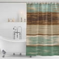thumbnail image 2 of Teal Brown Shower Curtain, Waterproof Shower Curtains for Bathroom, Farmhouse Rustic Wooden Plank Board Washable Fabric Bathtub Curtain Set Bath Decor with 12 Hooks 48"x72", 2 of 6