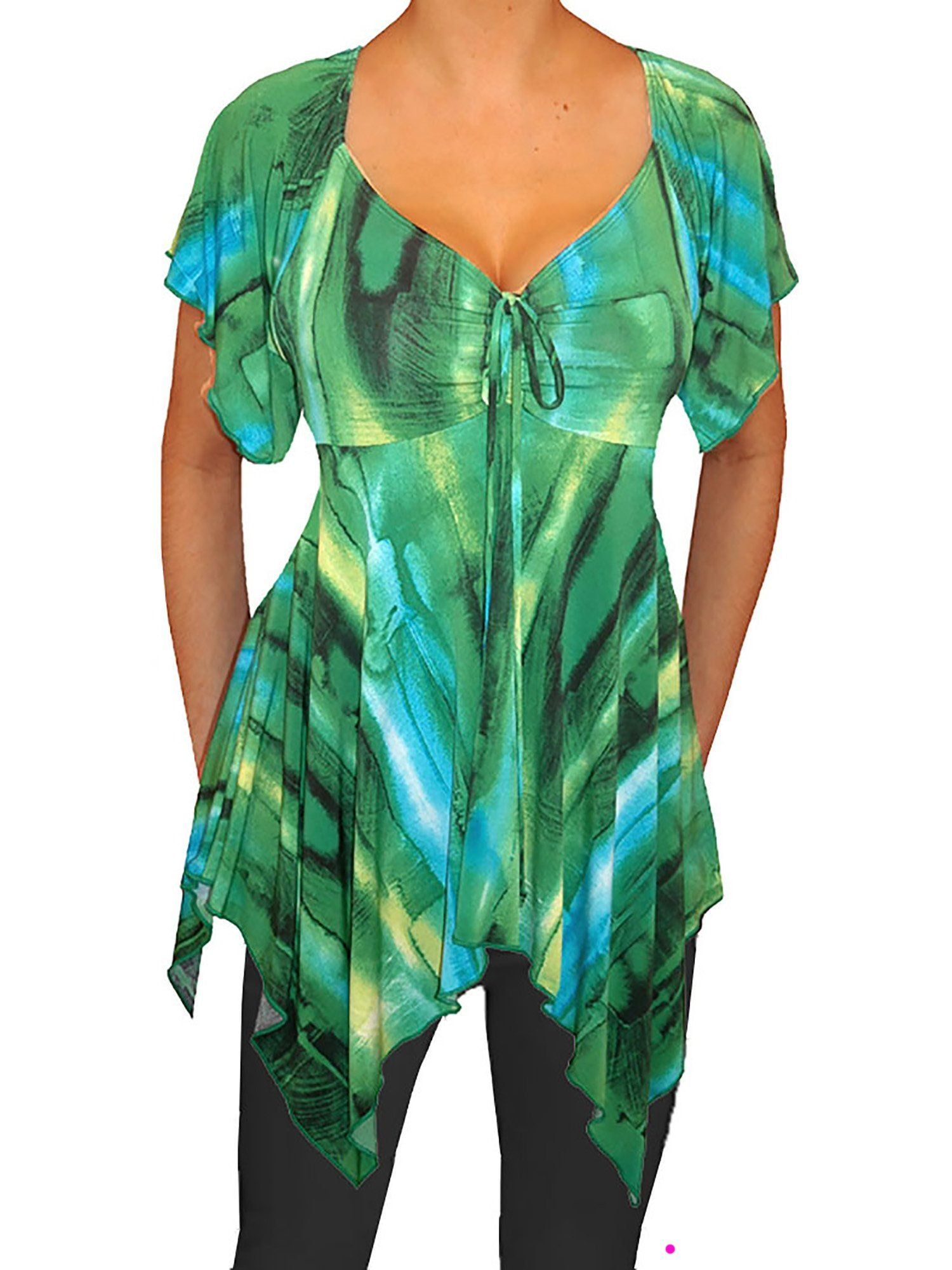 emerald green plus size tops