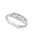 thumbnail image 4 of White Cubic Zirconia Rectangle Wedding Bridal Ring .925 Sterling Silver Band Jewelry Female Size 8, 4 of 4