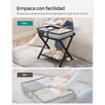 thumbnail image 3 of SONGMICS Estante de Equipaje de Bambú para Habitación de Invitados, Soporte Plegable para Maletas con Estante de Tela, para Hotel, Dormitorio, Carga de 60 kg, Marrón Castaño, 3 of 5