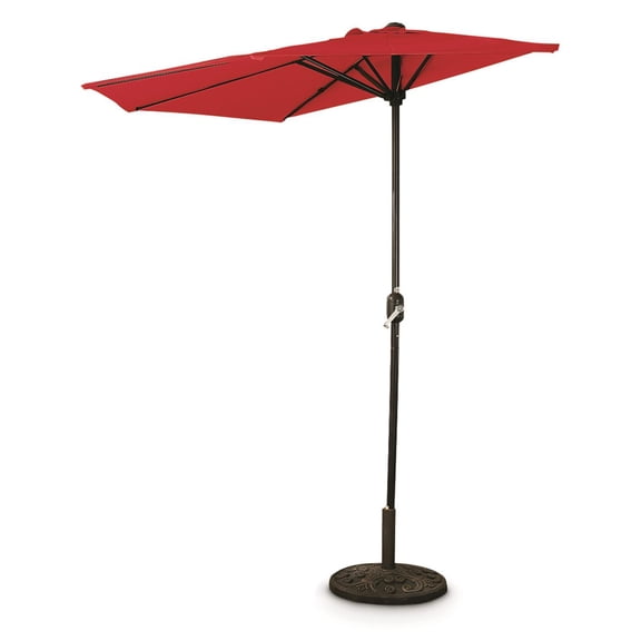 CASTLECREEK 8' Half Round Patio Umbrella Red