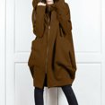 thumbnail image 3 of HTNBO Medium Length Zip Up Hoodies For Women Long Sleeve Oversized Sweatshirts Casual High Neck Jackets With Pockets, 3 of 8