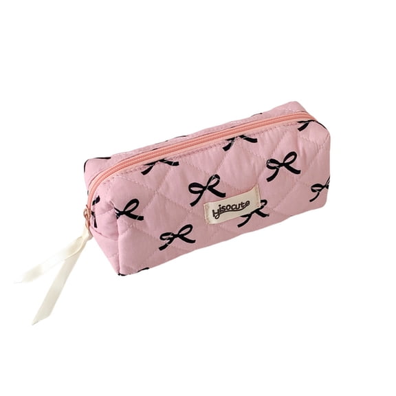 Butter Bow Pencil Case,Pink Pencil Pouch Soft Storage Bag,Cute Pencil Box