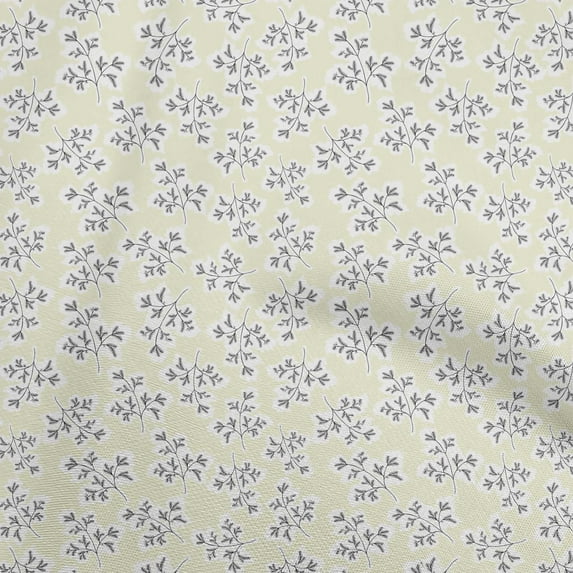 oneOone Cotton Jersey Light Yellow Fabric Leaves Sewing Craft Projects Fabric Prints By Yard 58 Inch Wide