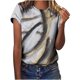 thumbnail image 1 of ¡Oferta de blusas para mujer de hoksml! Blusas casuales holgadas de moda para mujer, camisetas con cuello redondo y estampado de degradado de piedra., 1 of 6