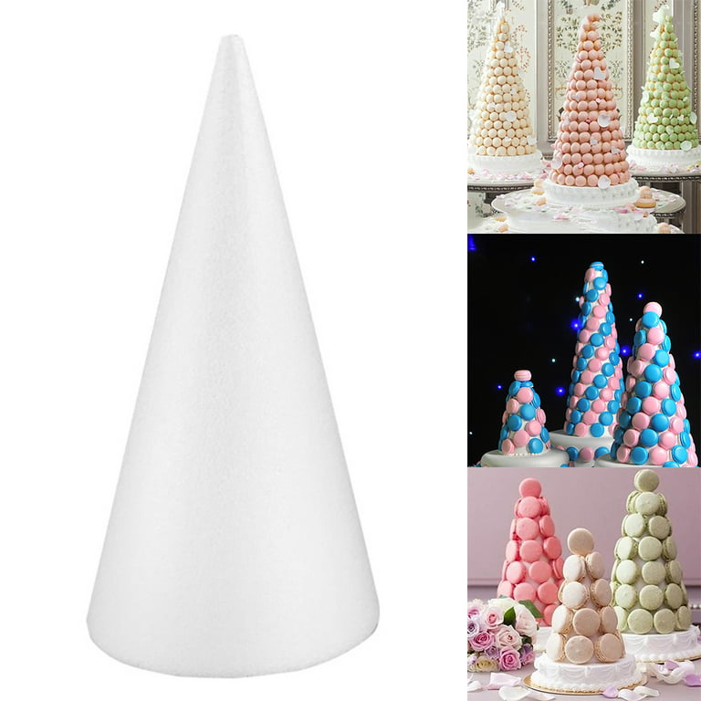 White Foam Cones for Crafts, 2 Sizes (18 Pack)