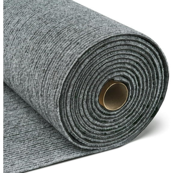 24"x160" Large Carpet Squares Carpet Tiles with Padding Attached for Bedroom Living Room Dark Grey Non Slip Indoor Outdoor Carpet Tiles Roll Peel and Stick Floor Tile for Kitchen Rugs Stairs