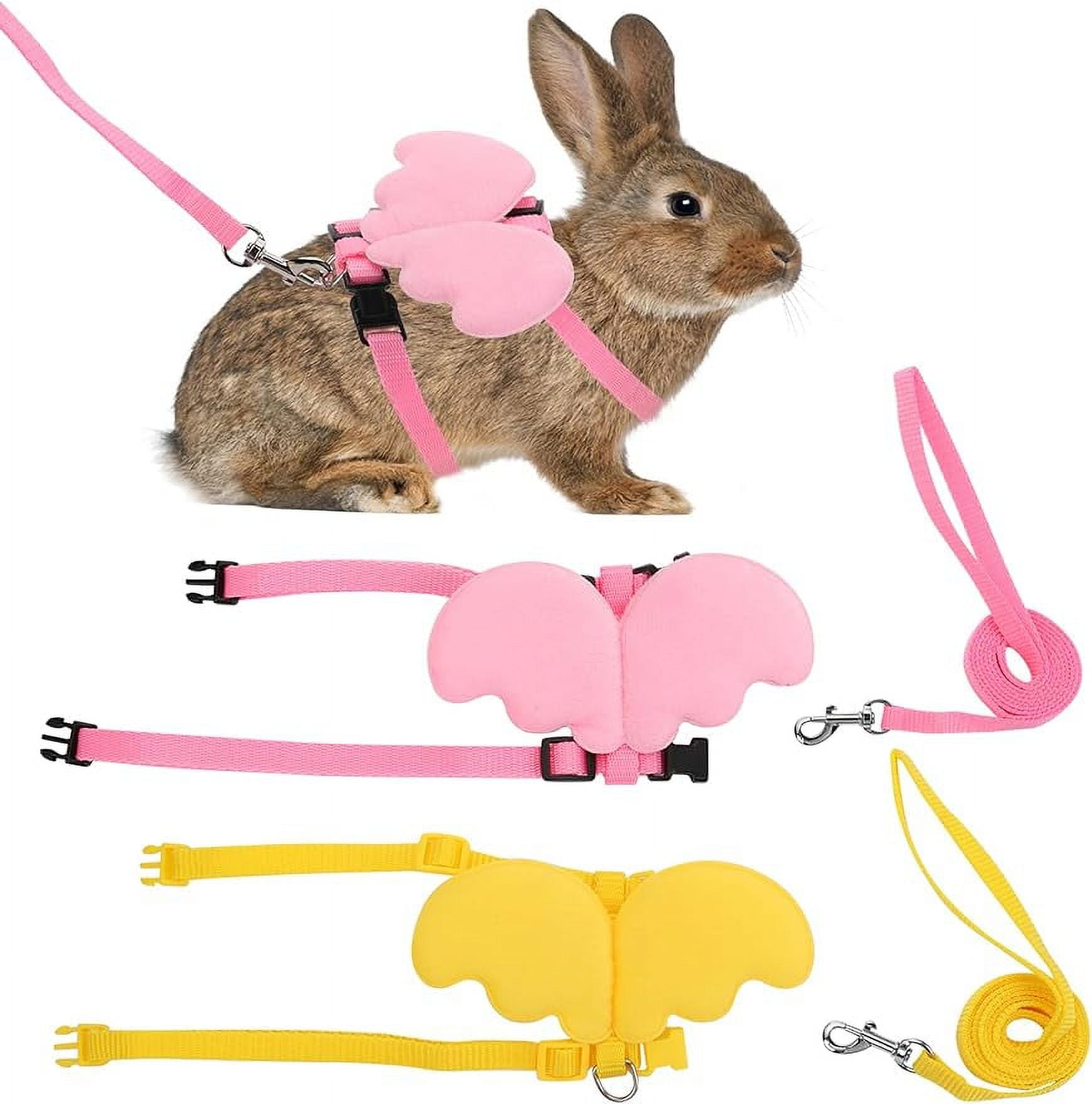 Rabbit Harness and Leash Adjustable Bunny Harness Cute Bunny Collar Leash for Jogging Pet Bunny Supplies Accessories Walmart