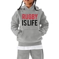 thumbnail image 1 of Gibobby Sudadera con capucha al fútbol americano Regalo deportivo Sudadera para adolescentes Jugador de rugby vintage Deportes Retro Niñas Niños de rugby(Gris, 3-4 Años), 1 of 3