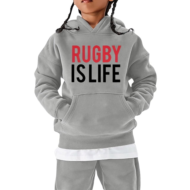 Gibobby Sudadera con capucha al fútbol americano Regalo deportivo Sudadera para adolescentes Jugador de rugby vintage Deportes Retro Niñas Niños de rugby(Gris, 3-4 Años)