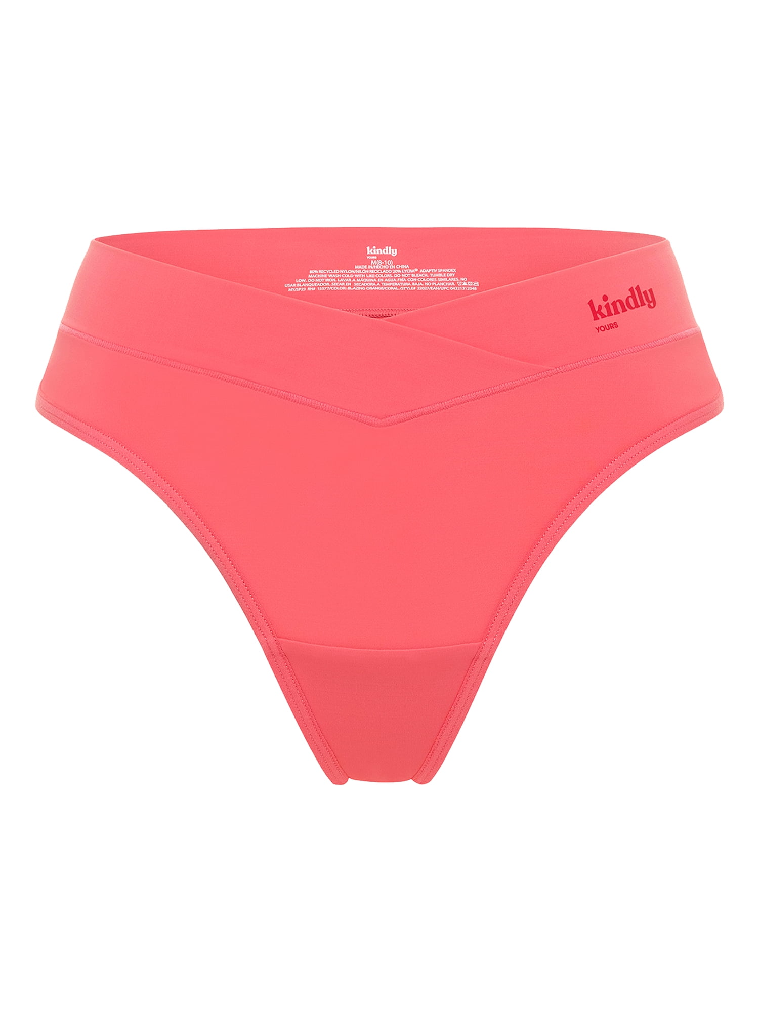 Kindly Yours Women's So Comfy Crossover Waist Thong Panties, 2-Pack, Sizes XS-XXXL