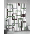 thumbnail image 5 of Mid Century Shower Curtain, Absrtact Geometric Blue Grey and Brown Waterproof Shower Curtain Set with 12 Hooks Lightweight Washable Fabric Shower Curtains for Bathroom 48x72 Inches, 5 of 6