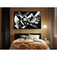 thumbnail image 3 of Black and White Geometric Abstract Canvas Wall Art - High-Quality Modern Print - Handcrafted Minimalist Decor - Stylish Wall Art - Gift for Contemporary Spaces, 3 of 7