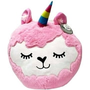 Top Trenz Pink Llama Unicorn Cloud 14" Plush Pillow, Strawberry Scented