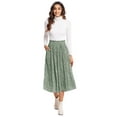 thumbnail image 4 of Zeagoo Womens Casual Boho Skirt Polka Dot High Waist Pleated A-Line Swing Midi Skirts with Pockets, 4 of 8