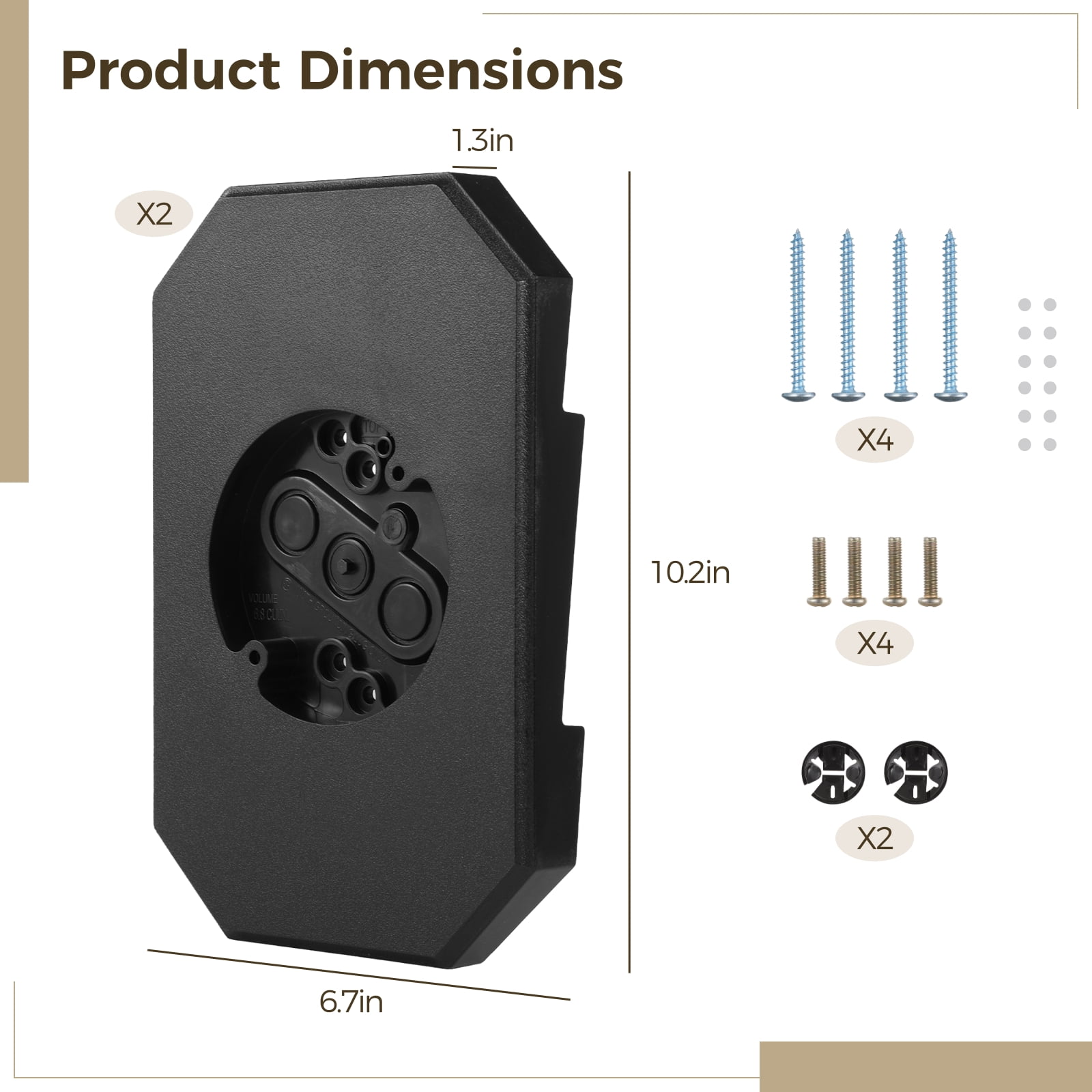 2 PCS Vinyl Siding Mounting Blocks, Light Mounting Blocks with Electrical Box, Outdoor Siding Mounting Kit, Siding Mounting Plate for 1/2 Inch Lap Double and 4 Inch Siding
