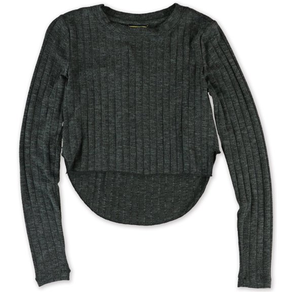 Aeropostale Womens Ribbed Hi-Lo Pullover Sweater, Grey, X-Large