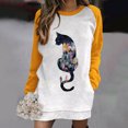thumbnail image 2 of Mini vestido de mujer con estampado de gato de manga larga informal con cuello redondo y moda sexy para mujer Fridja  nbo406, 2 of 5