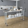 thumbnail image 4 of AmGood 18 in. x 72 in. Stainless Steel Table with Casters | Kitchen Prep Table On Wheels, 4 of 9