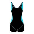 thumbnail image 6 of FINALGANG Women's Contrast Onesie Swimsuit Sleeveless Crewneck High Cut Short Leg Stretchy Bathing Suit For Beach Pool Water Sports Wear Fashionable Swimwear, 6 of 6