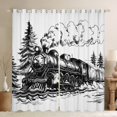 thumbnail image 1 of Erosebridal Rideaux Vintage Train Lot de 2 (42x84), Rideaux Occultants Train à Vapeur 30 %-50 %, Noir Blanc, 1 of 5
