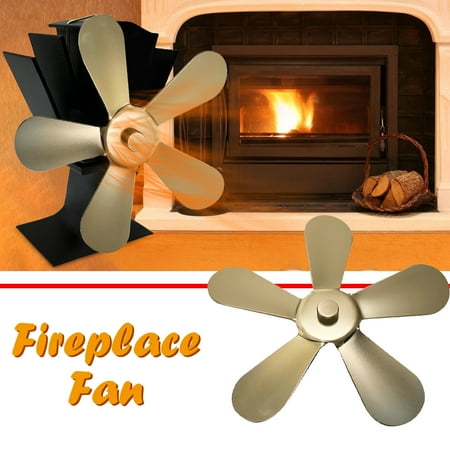 

5 Blade for Heat Powered Wood Stove Fan Wood Log Burner Fireplace Friendly Fan