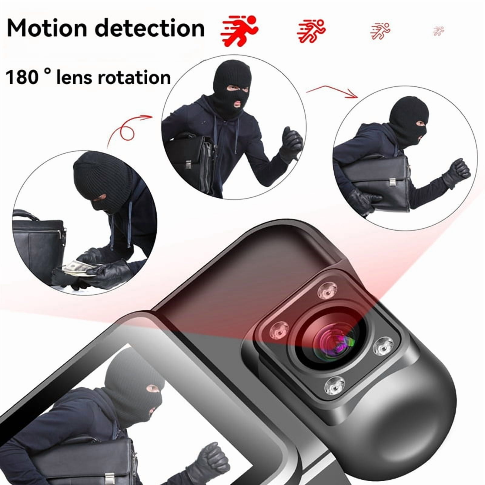 Wifi Mini Camera 4K HD Digital Video Recorder 180° Rotatable Lens Portable Action Camera Recorder 64G