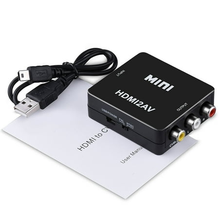 - IMAGE 1080P HDMI to AV 3RCA CVBs Converter Support PAL/NTSC for PC Xbox PS4 PS3 TV STB VHS VCR Camera DVD