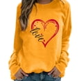 thumbnail image 2 of Chandails à Capuchon Graphiques pour Femmes Col Rond Manches Longues Imprimé Décontracté Ample Chandail Molletonné T-Shirt Blouse Hauts d'Automne, 2 of 2