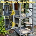 thumbnail image 4 of Aivituvin Catio Outdoor Cat Enclosure with Wheels, Scratching Post, Resting Box and Waterproof Roof for Patio or Garden, 31.5"L x 31.5"W x 70.9"H, 4 of 8