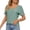 Green, variant on Pink S WIZUTIZ Tops Women's up to 30% Off Fashion Cozy Style Lightweight Pure Colour Tee Round Neck Linen Ladies Tops Plus Size Solid Tshirt Cotton Linen Fluffy T-shirt Tunics Short Sleeve Shirts Blo