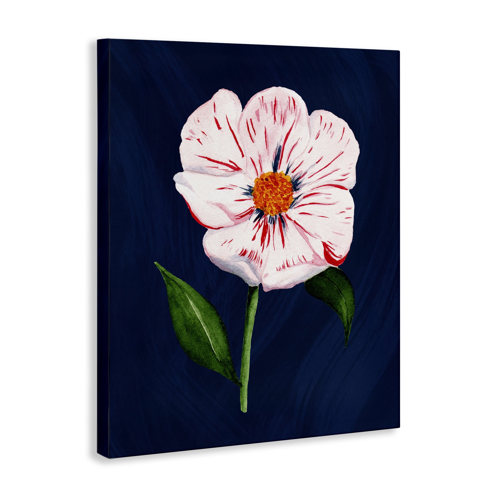 Stupell Industries Single Cherry Blossom Bloom Plants & Flowers Painting Wrapped Canvas Art Print Wall Art, 36 x 48