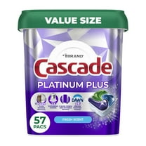Cascade Platinum Plus Fresh Scent Dishwasher Detergent ActionPacs - 57 ct- Pack of 2