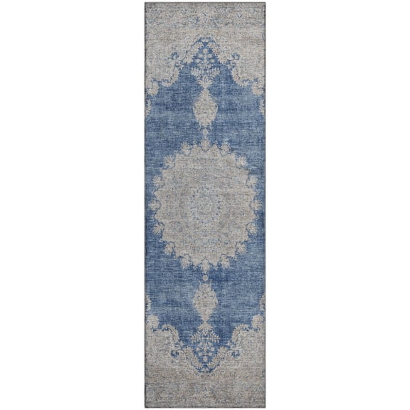 Dalyn Rugs Premium Machine Washable Mayfield AMF1003 Navy 2'3" x 7'6" Runner Rug