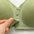 thumbnail image 4 of YWDJ Sleep Bras for Women Plus Size Front Closure Comfy Bras No Wire Lounge Bras Wide Strap Full Coverage Push up Wrap Comfortable Bras Padded Plus Size Lace Comfortable Bras Solid Bras Green 5XL, 4 of 9