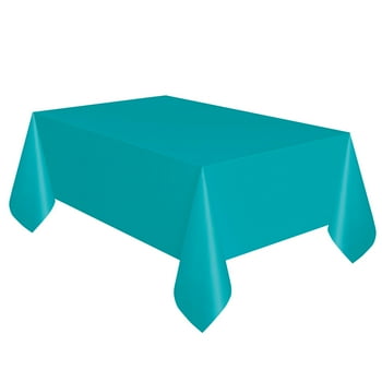Way To Celebrate! Plastic Party Tablecloths, 108 x 54in, Teal, 3ct