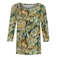 thumbnail image 3 of Xuyuer Spring Summer Tops for Womens Graphic Tees Casual Fashion Tunic Clothing 3/4 Length Sleeve Crew Neck Tops to Wear with Leggings Outfits, 3 of 5