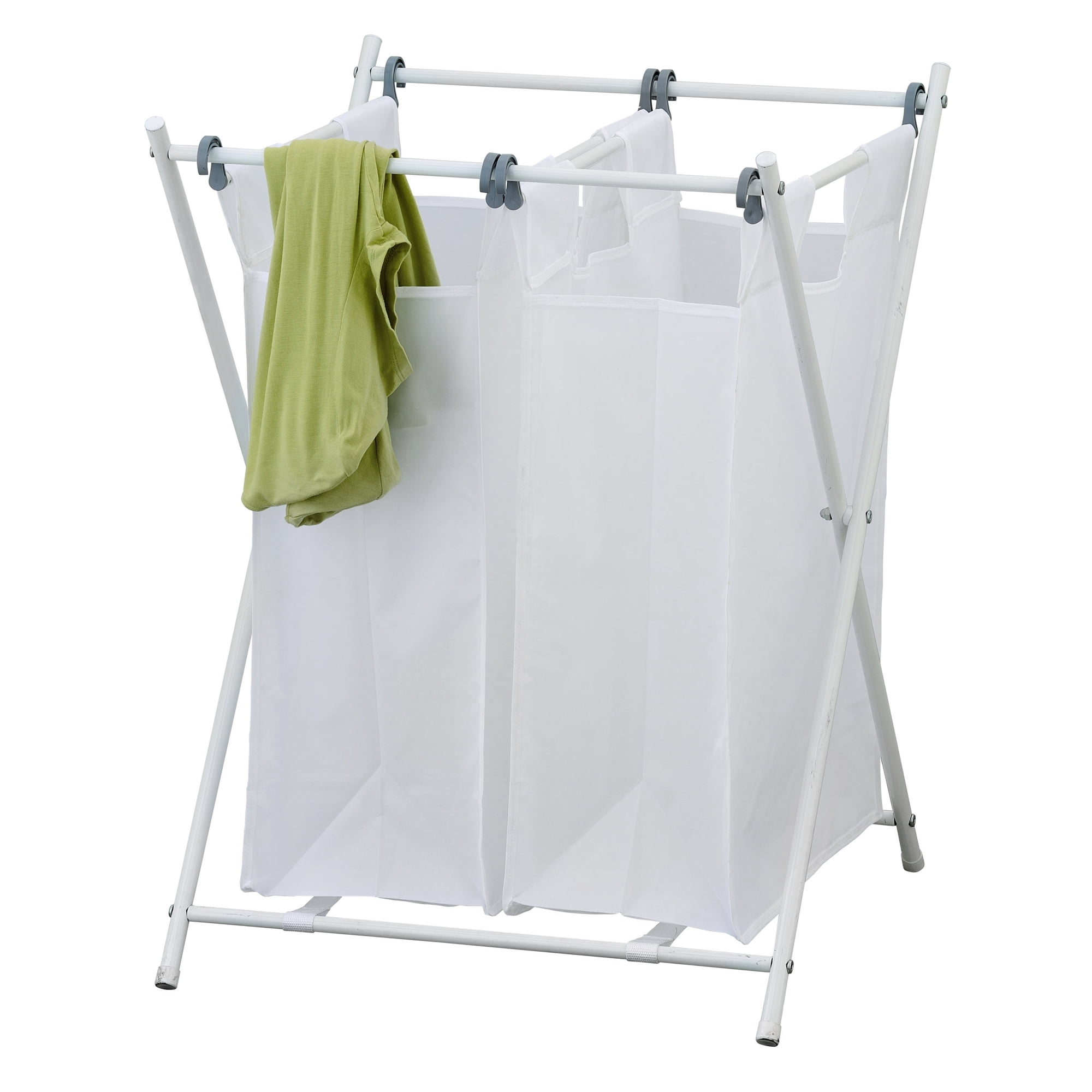 Furinno Wayar Foldable Double Laundry Sorters, White