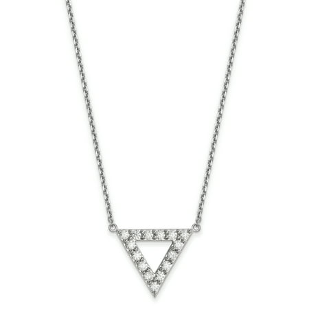 Diamond Triangle Necklace - 14kw AA Quality Diamond 20mm Triangle Necklace