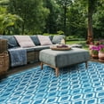 thumbnail image 3 of SAFAVIEH Courtyard Vermont Geometric Indoor/Outdoor Area Rug, Navy/Aqua, 10' x 14', 3 of 9