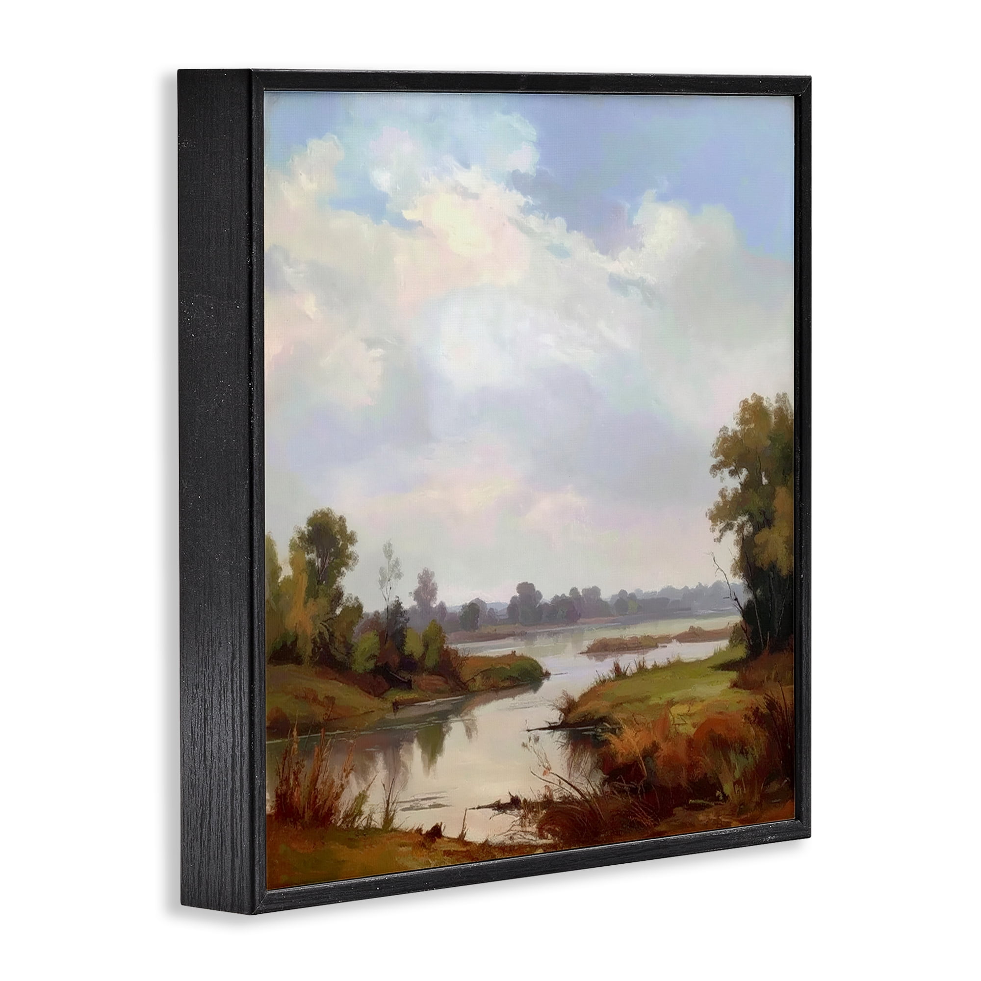 Stupell Industries Riverside Grove Landscape Black Framed Giclee Art, design by Alonza Saunders