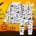 thumbnail image 2 of HCYSFG Halloween Pajamas for Boys Pumpkin Black Cat Print 2 Piece Long Sleeve Shirt with Pull On Pants Kids Sleepwear Holiday Lounge PJs Set, 2 of 5