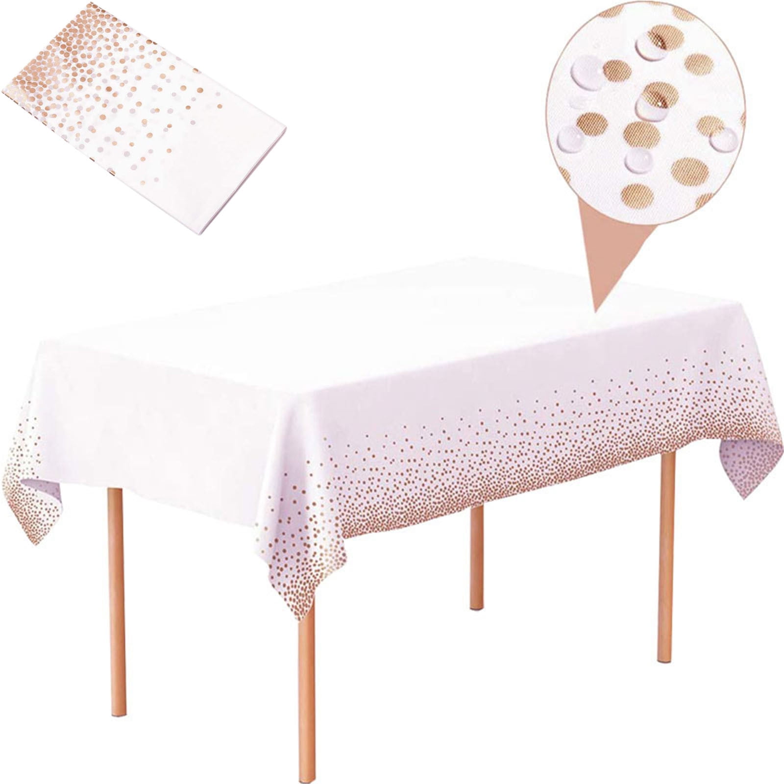 Pgeraug Paper lanterns Tablecloths Gold Dot Disposable Tablecloths Dot