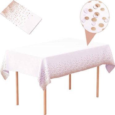 Tdoenbutw Nappe en Plastique Nappes Jetables à Pois Dorés Nappe en Plastique à Pois (Liquidation) Or Rose