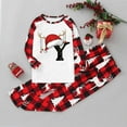 thumbnail image 2 of Odeerbi Christmas Pajamas for Family Holiday Long Sleeve Initial Name Family Christmas Pajamas Matching Sets Kids Printed Home Wear Two-Piece Sleepwear Xmas Family Matching PJs Set Red, 2 of 7